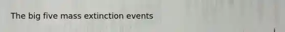 The big five mass extinction events