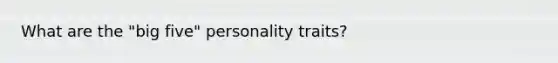 What are the "big five" personality traits?