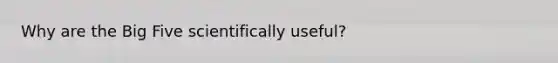 Why are the Big Five scientifically useful?