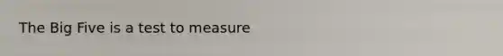 The Big Five is a test to measure
