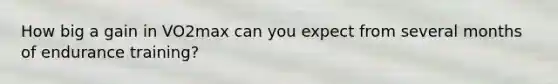 How big a gain in VO2max can you expect from several months of endurance training?