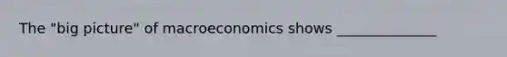 The "big picture" of macroeconomics shows ______________