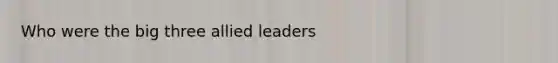 Who were the big three allied leaders