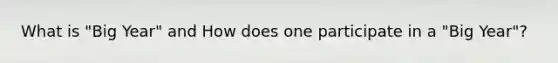 What is "Big Year" and How does one participate in a "Big Year"?