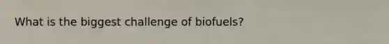 What is the biggest challenge of biofuels?