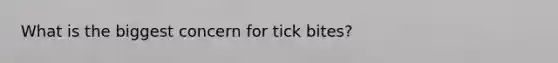 What is the biggest concern for tick bites?