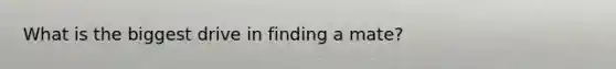 What is the biggest drive in finding a mate?