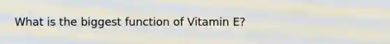 What is the biggest function of Vitamin E?