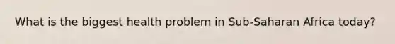 What is the biggest health problem in Sub-Saharan Africa today?