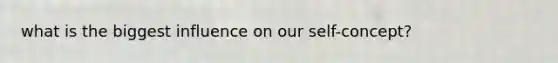 what is the biggest influence on our self-concept?