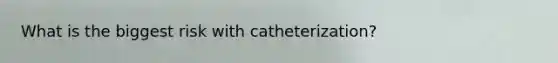 What is the biggest risk with catheterization?