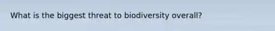 What is the biggest threat to biodiversity overall?