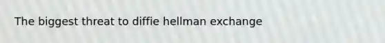 The biggest threat to diffie hellman exchange