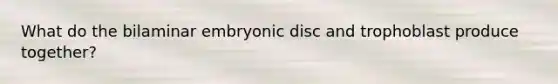 What do the bilaminar embryonic disc and trophoblast produce together?