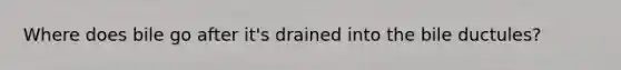 Where does bile go after it's drained into the bile ductules?