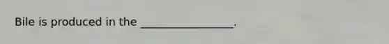 Bile is produced in the _________________.