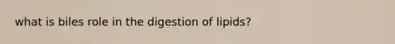 what is biles role in the digestion of lipids?