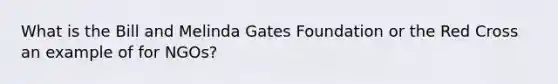 What is the Bill and Melinda Gates Foundation or the Red Cross an example of for NGOs?