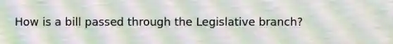 How is a bill passed through the Legislative branch?