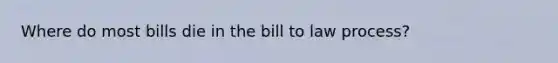 Where do most bills die in the bill to law process?