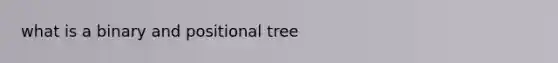 what is a binary and positional tree