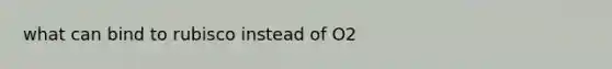 what can bind to rubisco instead of O2