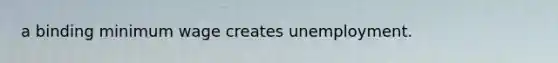 a binding minimum wage creates unemployment.