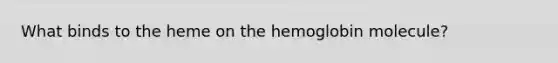 What binds to the heme on the hemoglobin molecule?