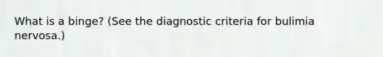 What is a binge? (See the diagnostic criteria for bulimia nervosa.)