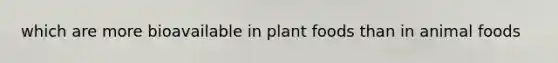 which are more bioavailable in plant foods than in animal foods