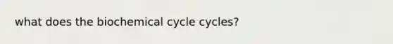 what does the biochemical cycle cycles?