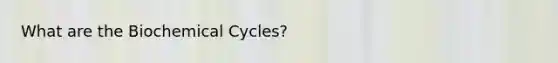 What are the Biochemical Cycles?