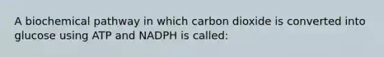 A biochemical pathway in which carbon dioxide is converted into glucose using ATP and NADPH is called: