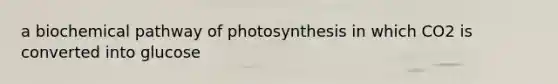 a biochemical pathway of photosynthesis in which CO2 is converted into glucose