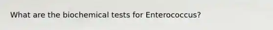 What are the biochemical tests for Enterococcus?