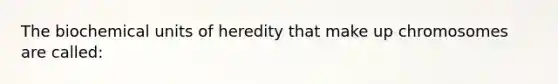 The biochemical units of heredity that make up chromosomes are called: