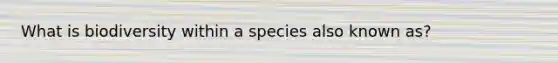 What is biodiversity within a species also known as?