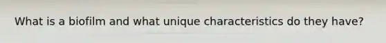 What is a biofilm and what unique characteristics do they have?
