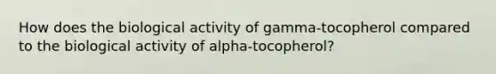 How does the biological activity of gamma-tocopherol compared to the biological activity of alpha-tocopherol?