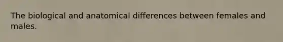 The biological and anatomical differences between females and males.