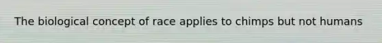 The biological concept of race applies to chimps but not humans