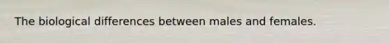 The biological differences between males and females.