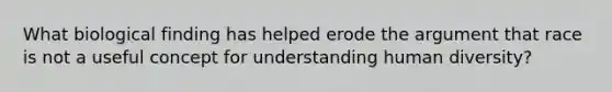 What biological finding has helped erode the argument that race is not a useful concept for understanding human diversity?