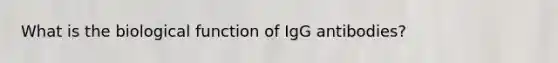 What is the biological function of IgG antibodies?