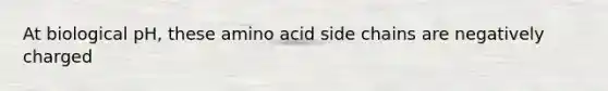 At biological pH, these amino acid side chains are negatively charged