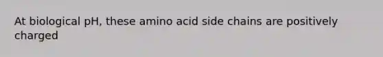 At biological pH, these amino acid side chains are positively charged