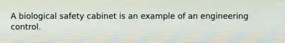 A biological safety cabinet is an example of an engineering control.
