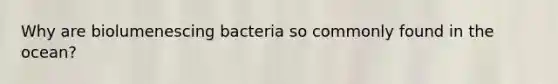 Why are biolumenescing bacteria so commonly found in the ocean?