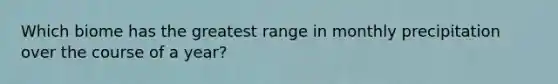 Which biome has the greatest range in monthly precipitation over the course of a year?