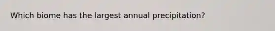 Which biome has the largest annual precipitation?